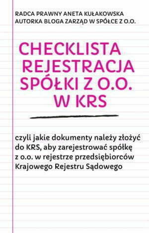 Checklista rejestracja spółki z o.o. w KRS